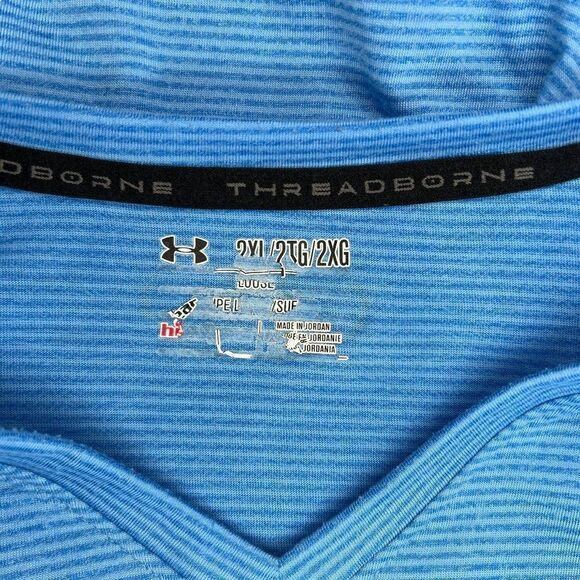 Under Armour Men's Horizontal Striped HeatGear V-Neck T-Shirt - Picture 8 of 8